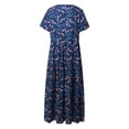 thumbnail image 4 of WILLBEST et Femmes Femmes Décontracté Ample Bohème Robe Florale avec Poches Manches Courtes Longue Maxi Été Plage S Robe, 4 of 4