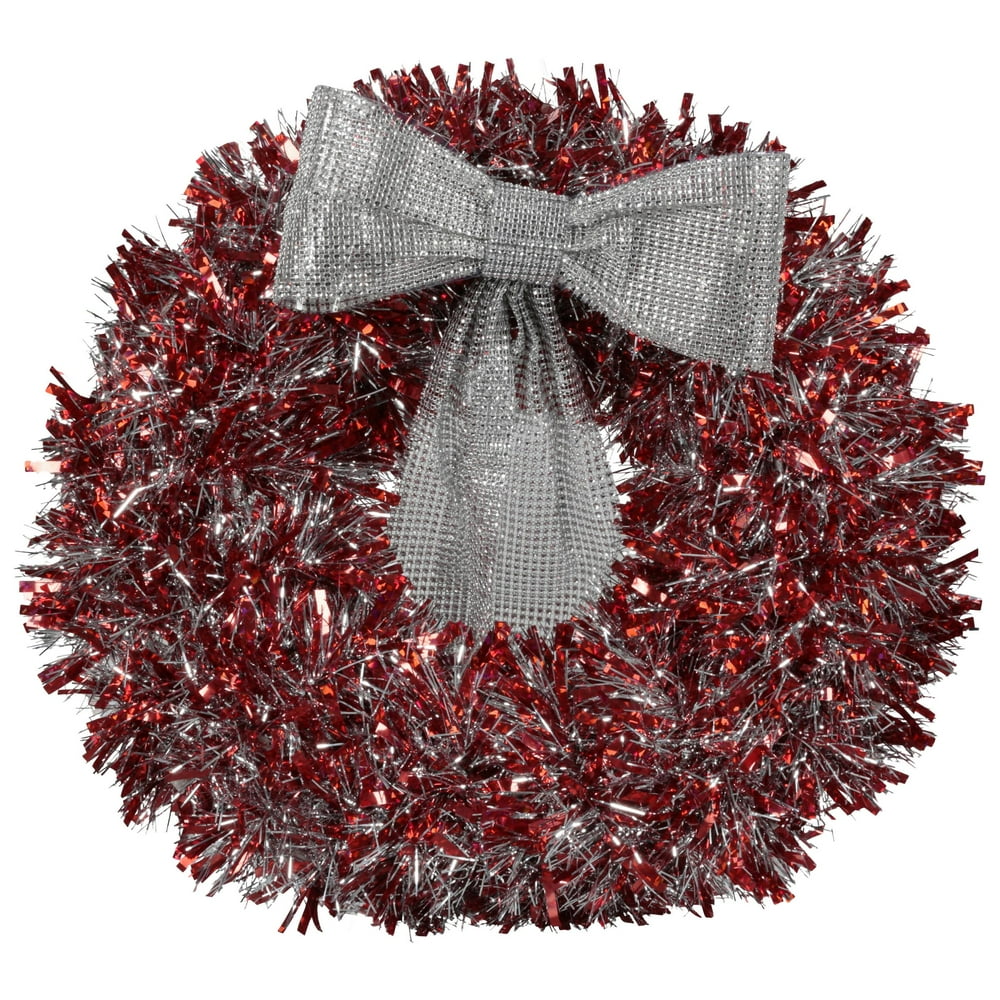 Holiday Time Tinsel Wreath - Walmart.com - Walmart.com