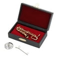 thumbnail image 5 of Dollhouse Saxophone, Simulated Miniature Saxophone Brass Portable Exquisite Vivid Lifelike With Base For Home, 5 of 8