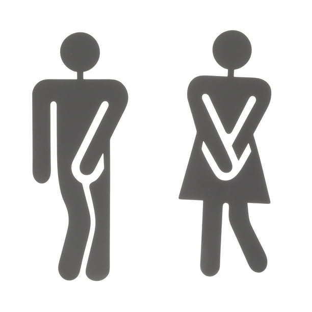 EeaseMX 1 par de letreros para inodoros, placas de identificación para inodoros, letreros de guía para baños