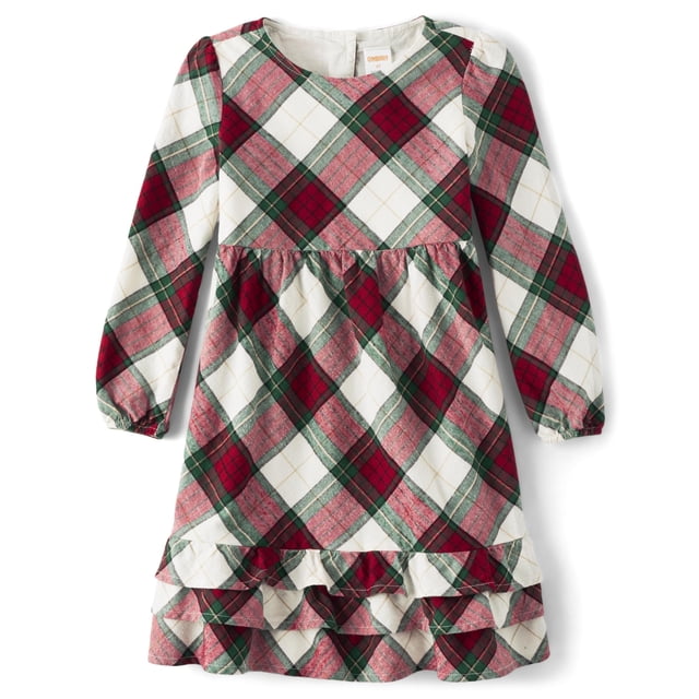Vestido Gymboree Navideño para Niñas Pequeñas con Estampado de Manzanas a Cuadros, Talla 12