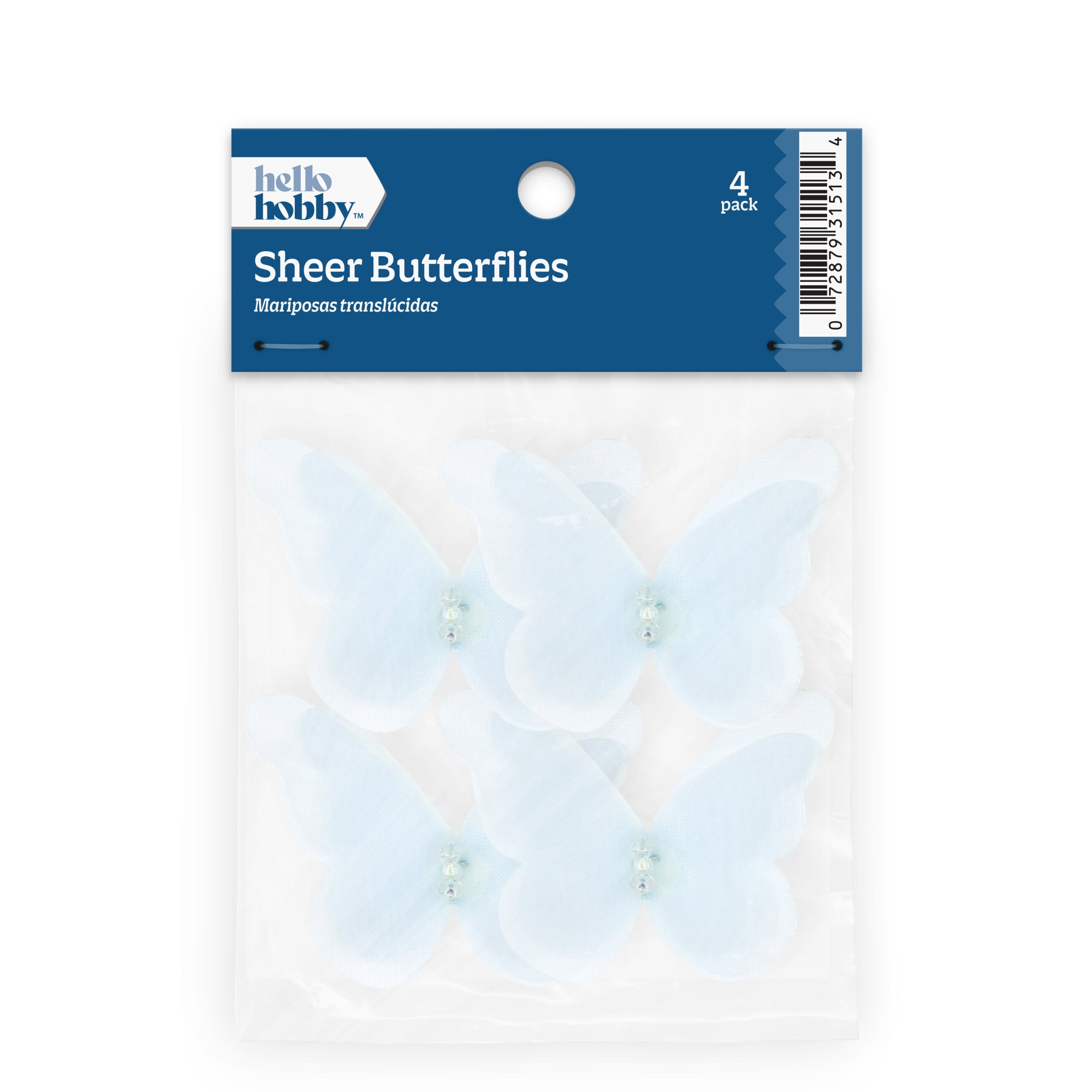 Hello Hobby Accessory Butterfly, Blue, 4 piece