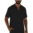 thumbnail image 2 of WIZUTIZ Mens Linen Button Down Shirt Casual Short Sleeve Spread Collar Summer Beach Dress Shirts Lightweight Work Shirt, 2 of 5