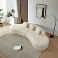 thumbnail image 4 of Tabaray 119.29'' Curved Sofas Couch Cloud for Living Room,Modern Minimalist Style Curved Sofa Sectional Sofa with 3 Pillows for Living Room, No Assembly,Beige, 4 of 8