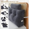 thumbnail image 5 of Wedge Headboard Pillow Twin with 1 Pack Neck Roll Pillow, Large Bed Bolster Pillows, Triangular Wedge Backrest Pillows Headboard for Bed,Daybed,and Lounging, Dark Gray, 5 of 17