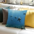 thumbnail image 3 of BANET Ocean Throw Pillow Cushion Cover, in Deep Sea Stones Rocks Fish Moss and Bubbles Art Photo, Decorative Square Accent Pillow Case 24x24in, 3 of 5