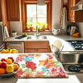 thumbnail image 3 of Red Floral Dish Drying Mat for Kitchen Counter Large 18x24 Microfiber Absorbent - Foldable, Non-Slip, Compact Kitchen XL Drying Mats for Dishes, Countertops, and Cookware, 3 of 7