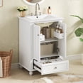 thumbnail image 5 of Harper & Bright Designs 24" Single Basin Vanity Set, Freestanding Bathroom Vanity with Sink Combo with Drawers, Bathroom Sink Storage Cabinet for Small Space, White, 5 of 15