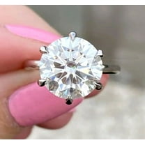 3Ct Lab Created Diamond Round Cut Solitaire Leady Beauty Ring 14K White Gold Plated
