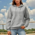 thumbnail image 4 of Essentials Hoodies for Women 2025 Waffle Knit Long Sleeve Plain Hoodie with Pockets Hooded Sweatshirt Women Pullover, 4 of 6