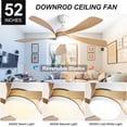thumbnail image 5 of Sofucor 52 Inch Ceiling Fans with Lights and Remote, Outdoor Ceiling Fan with Light 6-Speed 3 CCT 3-Timer, Modern Low Profile Ceiling Fan 5 Blade Reversible DC Motor for Living Room Bedroom Patio, 5 of 12