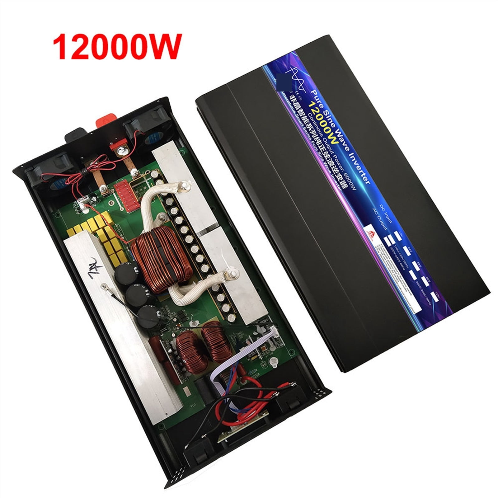 Inverter 12V 24V 48V To AC 8000W 10000W 12000W Pure Sine Wave Solar Remote Control Switching Power Supply Inverter Inverter ,Portable Design