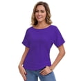 thumbnail image 3 of Women's 2-Pack Black Short Dolman Sleeve Tops, Casual Boat Neck Tees, 3 of 7