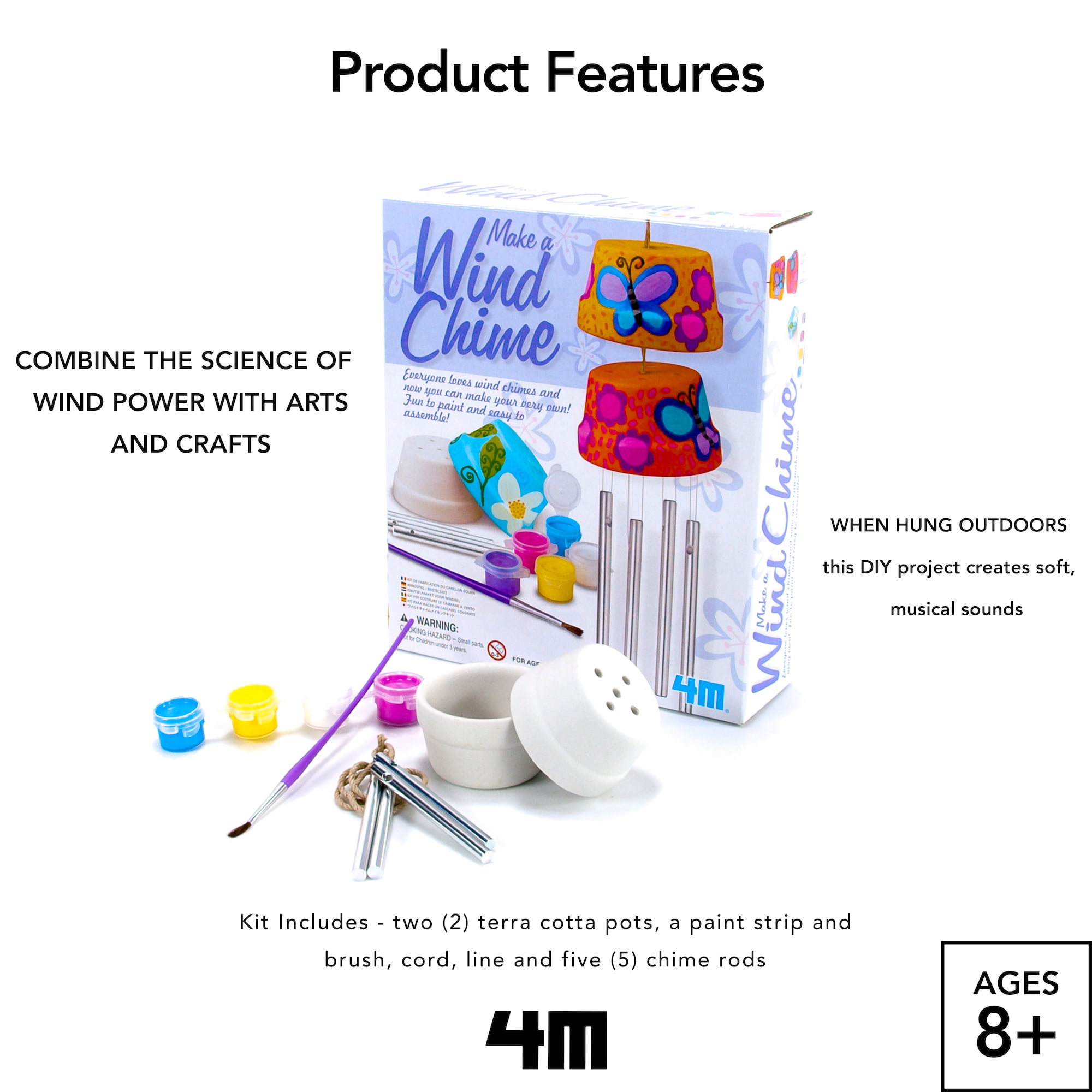 4M Wind Chime Craft Kit for ages 8+ (8 Pieces) 