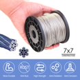 thumbnail image 3 of Wire Rope Crimping Tool Kit, with 1/16-304 Stainless Steel Cable 165 ft (7x7 Strand Core), 100 Cable Ferrule Aluminum Loop Sleeve Stops, 3 of 7