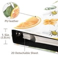 thumbnail image 3 of FORMRS 3 Ring Photo Album 4"x6" Self Adhesive Large Capacity PU Leather Cover, Orange Watercolor Bees, 3 of 8