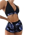 thumbnail image 1 of Traje de baño de 3 piezas con cintura alta y tirantes cruzados para mujer Fridja  nalpqowj51105, 1 of 5