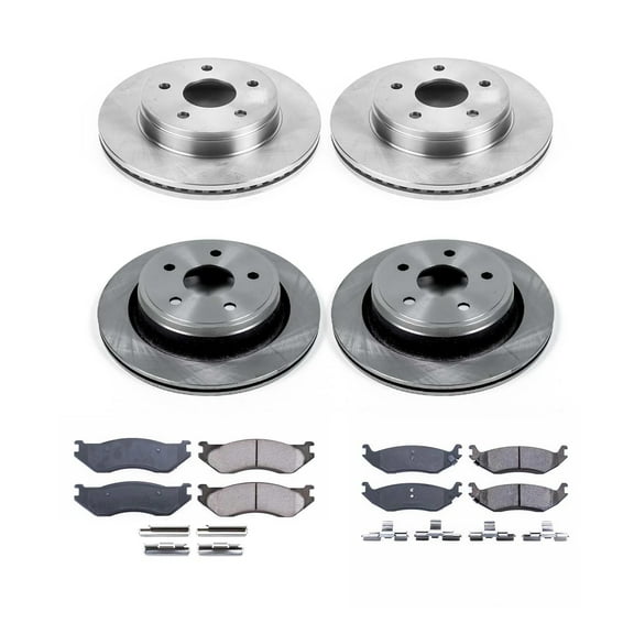 Ultimate Brakes Front and Rear Ceramic Brake Pad and Rotor Kit with Hardware WM81456