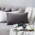 thumbnail image 5 of ZHAOCHENG Fundas de almohada decorativas rectangulares de terciopelo suave y acogedor de 12 x 20 en gris oscuro: paquete de 2 para decoración del hogar estilo granja, 5 of 5