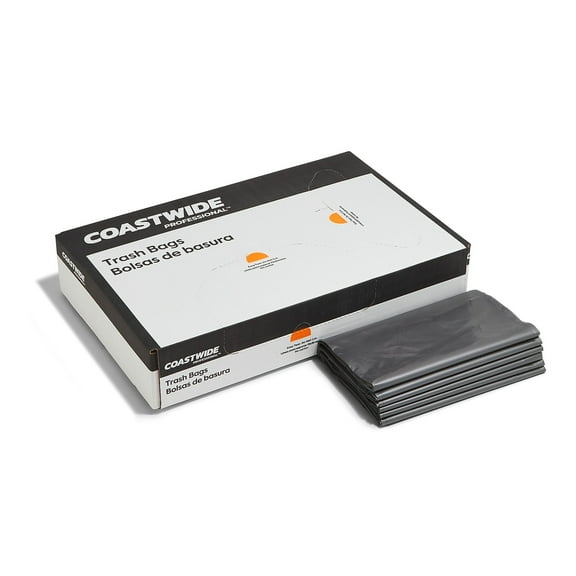 Staples Coastwide Professional 40-45 Gallon Trash Bag 39" x 47" Low Density 1.7 mil Silver 50