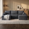 thumbnail image 4 of Modular Cloud Sofa Under-Seat Storage – 108" 3 Seats + 2 Ottomans, Floor-Touching Design, Convertible to L-Shape or Chaise, for Living Room, Apartment, 4 of 12