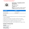 thumbnail image 2 of Knock Sensor - Compatible with 1987 Chevrolet R10 - AC Delco, 2 of 2