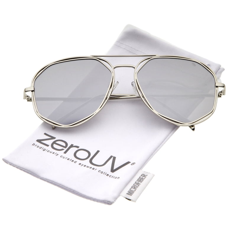 zeroUV Unisex Geometric Hexagonal Metal Frame Colored Mirror  display picture 2