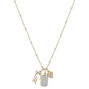 Believe by Brilliance 14Kt Gold Plated Faith Charm Necklace