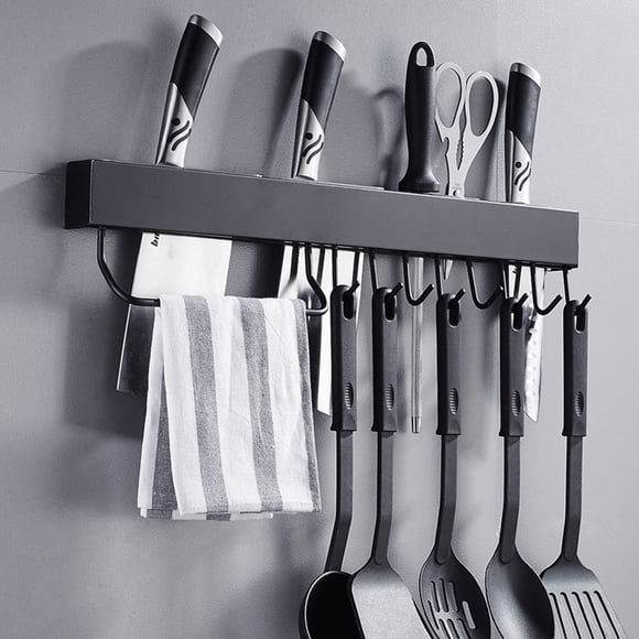 Knife Holder,Household Black 304 Stainless Wall Mounted Knife Rack Knife Rack Finely Tuned Performance
