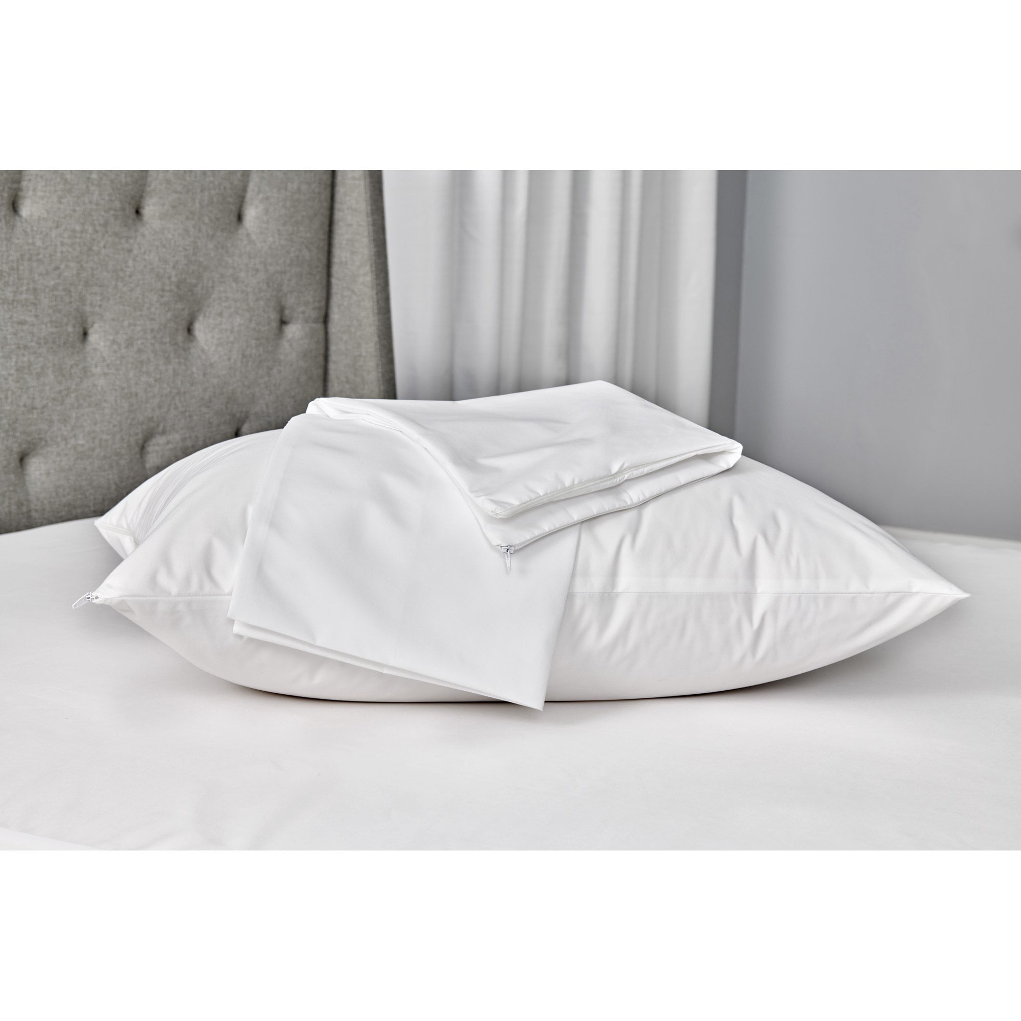 Mainstays Waterproof and Anti-Allergen Pillow Protector, Standard/Queen, 2 Pack