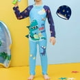 thumbnail image 6 of DJskiyers One Piece Swimsuit for Boys Long Sleeve Sport Wetsuit Beach Bathing Suit Cartoon Swimwear Rash Guard Swim Suit for 3-8 Years, 6 of 7