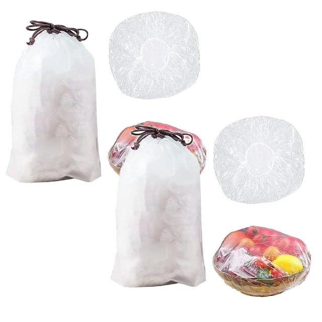 Oleegame 2 Pcs Rangement de Produits Universel Cuisine Réutilisable Élastique Couvercles de Conservation des Aliments Sacs de Conservation 200 Pcs