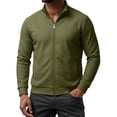 thumbnail image 5 of Mens Full Zip Cardigan Sweater Stand Collar Regular Fit Knit Sweaters, 5 of 6