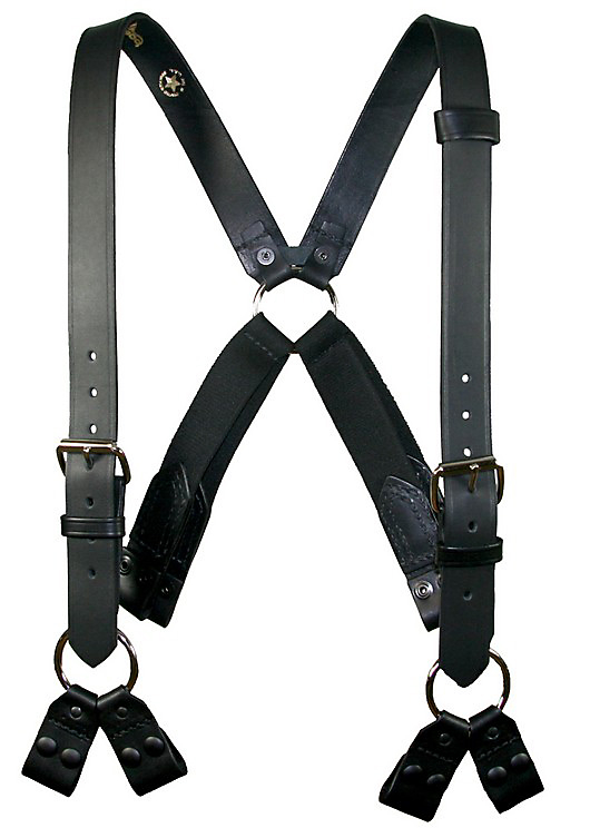 Boston Leather Fireman’s Leather Suspenders 8 Point Loop Attachment
