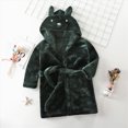 thumbnail image 2 of NOLDARES Kids Toddler Cartoon Hooded Plush Robe Animal Pajamas Fleece Bathrobe Children Sleepwear(H303-Green), 2 of 9