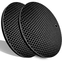 Extra Thick Silicone Trivets Heat Resistant Pot Holder and Oven Mitts,Trivets for Hot Dishes,Nonslip Insulation Honeycomb Rubber Hot Pads for Countertop,Multi-Purpose & Flexible Mats,2 Pack Black