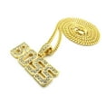 thumbnail image 3 of Stone Stud BOSS Pendant with Chain Necklace - 3mm 24" Gold-Tone Cuban Chain, 3 of 4