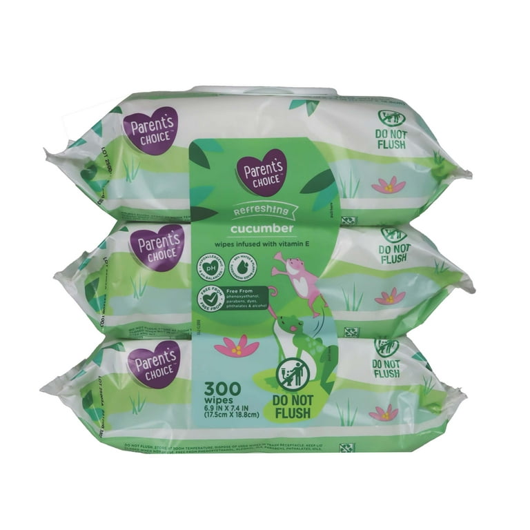 Parent's Choice Cucumber Baby Wipes, 300 Count photo 2