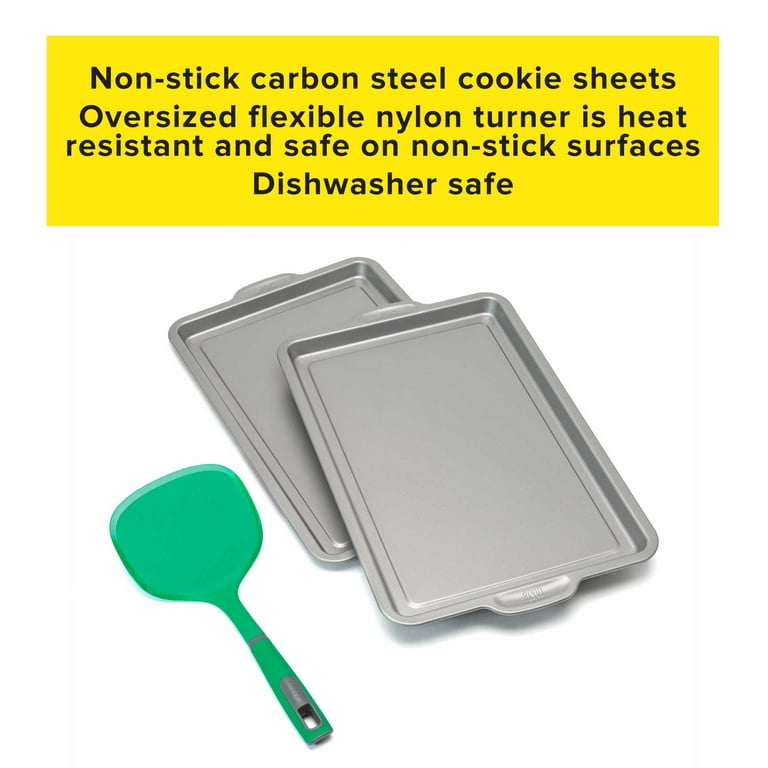 Tasty 17 x 11 Carbon Steel Nonstick Cookie Sheet, (3 Pieces) 