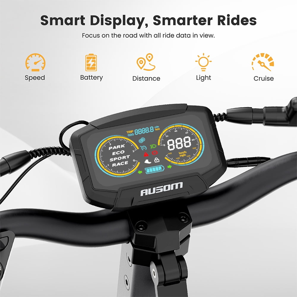 Ausom DT2 Pro Foldable Adults Fast Electric Scooter, 71 Mi Max Operating Range & 42 mph Max Speed, Dual 1100W Motors off Road E-scooter, 297 lbs Load, Gray/Yellow