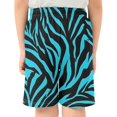 thumbnail image 3 of Cyan Zebra Pattern Athletic Shorts Breathable with Comfort Fit Drawstring Casual Sweatshorts Large, 3 of 9