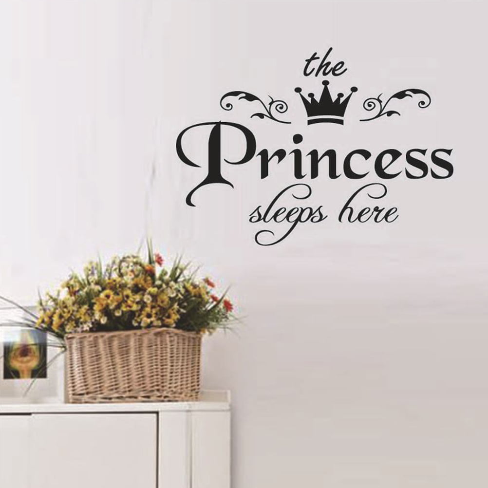 Princess Sleeps Here DIY Removable Girls Bedroom Wall Sticker Home Decals new 