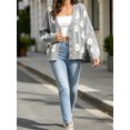 thumbnail image 4 of Long Sleeve Women's Button Down V Neck Knitted Floral Print Sweaters Cardigan, 4 of 6