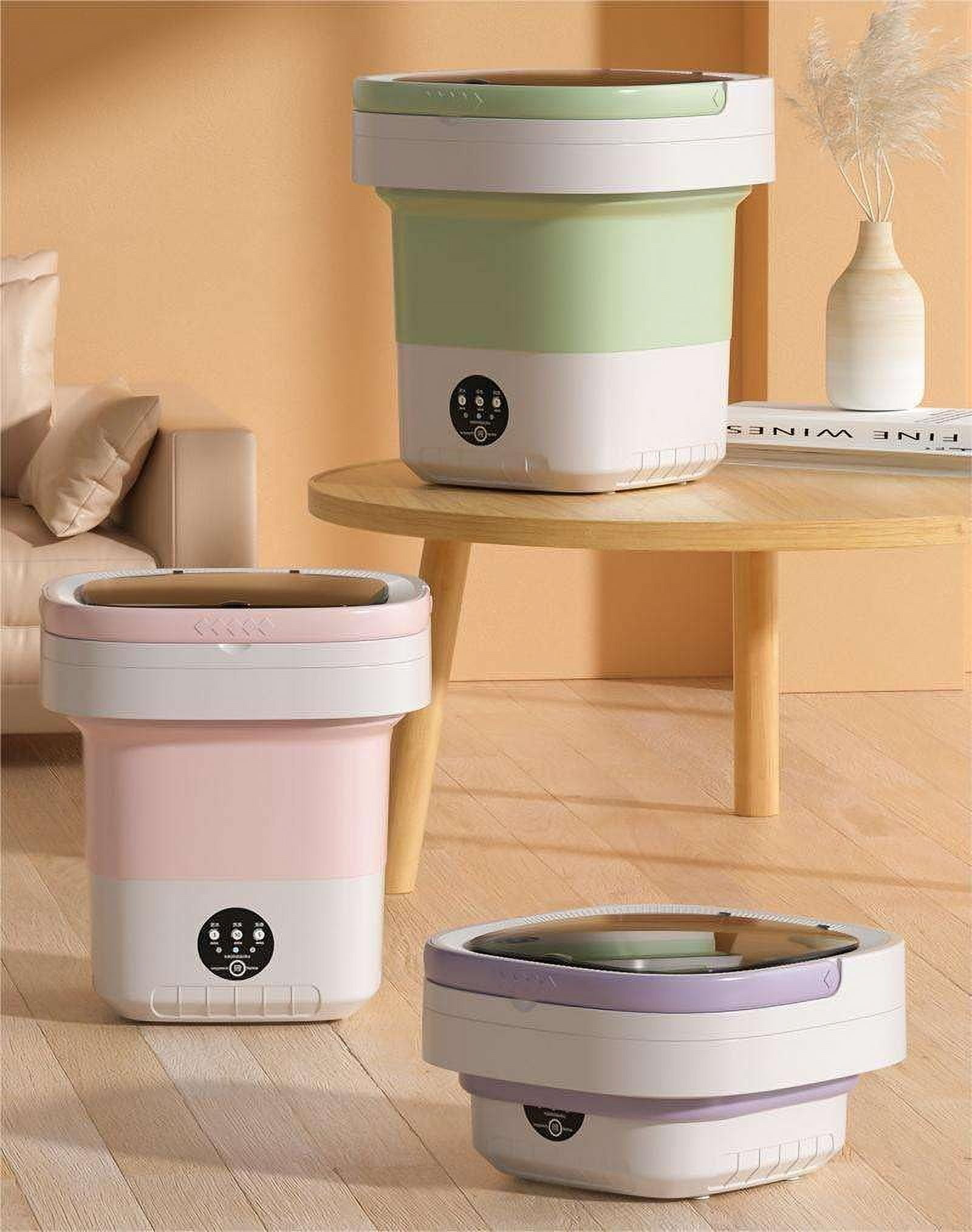 12L mini portable washing machine with foldable design and 3 cleaning modes