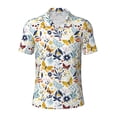 thumbnail image 2 of Daiia Flowers Butterfly Pattern Men’s Polo Shirts,Solid Deck Shirt,Classic Fit, Breathable Cotton Polo for Casual and Sport Wear-X-Large, 2 of 9