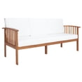 thumbnail image 3 of SAFAVIEH Finnick Outdoor Patio Sofa Bench, Natural/Beige, 3 of 11