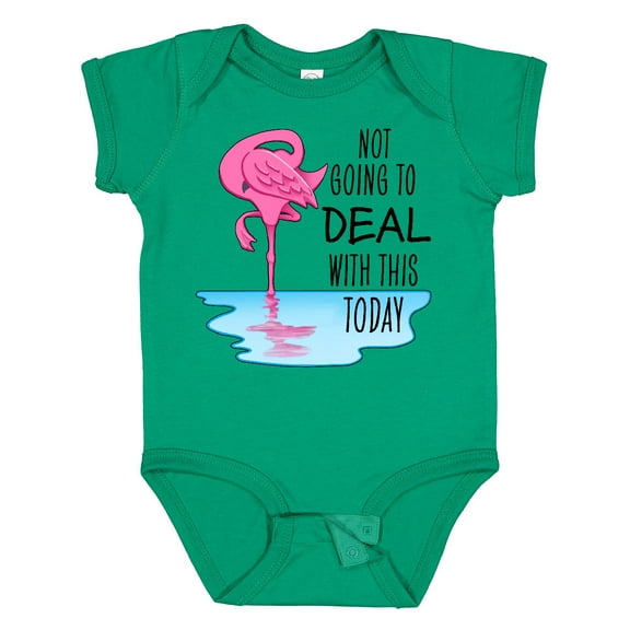 Inktastic Not Going to Deal with This Today- sleeping flamingo Boys or Girls Baby Bodysuit