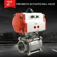 thumbnail image 1 of ECUTEE 2" Stainless Steel Pneumatic Ball Valve Three-Piece Double Acting Air Actuated Ball Valve for Control Air, Gas, Liquid(DN50), 1 of 15