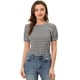 thumbnail image 1 of Blusa de Manga Corta Abullonada Vintage Allegra K Cuello Redondo Guinga Informal Verano Mujer Negro M, 1 of 4
