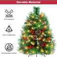 thumbnail image 3 of Yexmas 2PCS Small Outdoor Christmas Trees with LED Lights,30" Artificial Xmas Decora for Porch,Yard,Pathway,Garden,PVC+Flocking Pine Needles, 3 of 9
